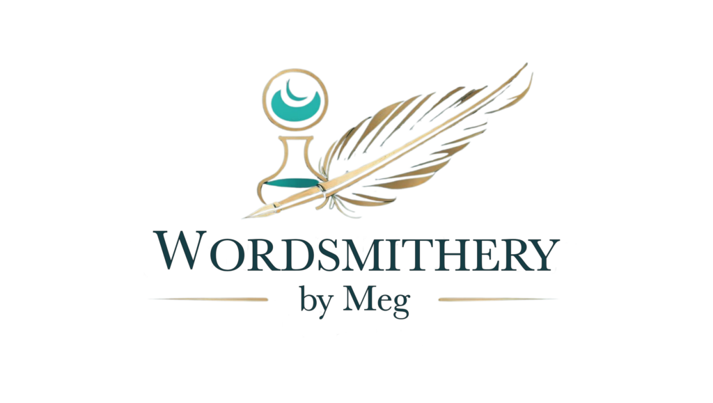 Logo: Wordsmithery by Meg, alternate colors